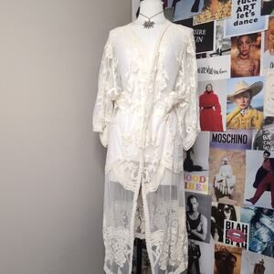 Dainty Floral White Cardigan